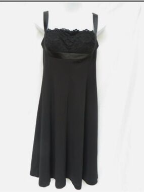 White House Black Market Black Lace-Trim Dress